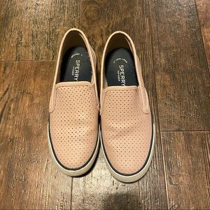 Pink Sperry boat shoes
